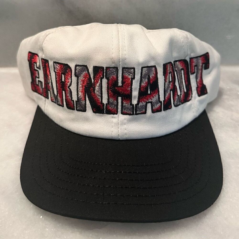 Chase Racer Dale Earnhardt Colorblock Adjustable Strapback Hat White Black OS